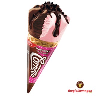 Kem ốc quế socola dâu Cornetto Classic Chocoberry Wall's 110ml