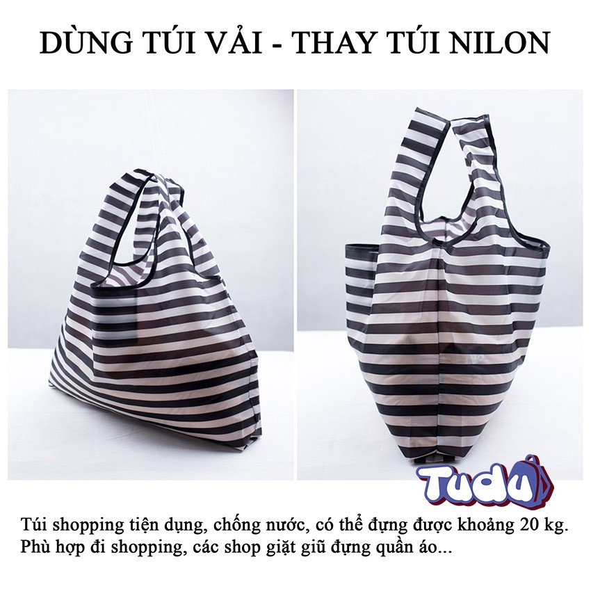 Túi Shopping Tudu Dung Tích Lớn, Túi Tote Vải Chống Nước Đựng Đồ Khi Đi Chợ, Siêu Thị CN501