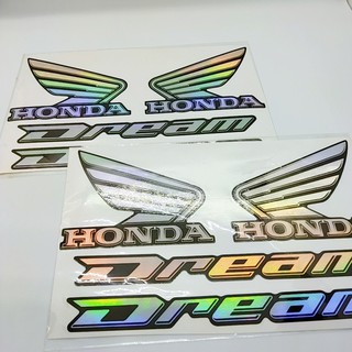 [Tem decal 7 màu] Tem dán xe Dream kèm cặp cánh chim Honda