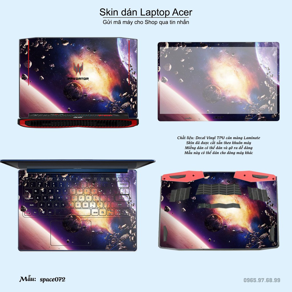 Skin dán Laptop Acer in hình không gian nhiều mẫu 12 (inbox mã máy cho Shop)