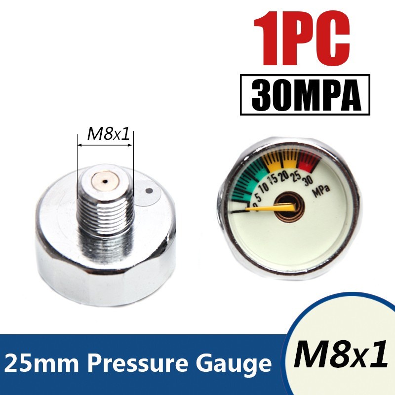 1 Đồng Hồ Đo Áp Suất Không Khí 25mm 5Mpa 10Mpa 20Mpa 30Mpa 35Mpa 40Mpa 1 Inch M8x1