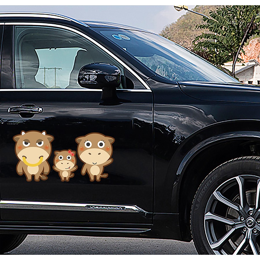Sticker - tem dán sườn xe, dedcal trang trí xe ôtô hình con vật vui nhộn nhiều mẫu
