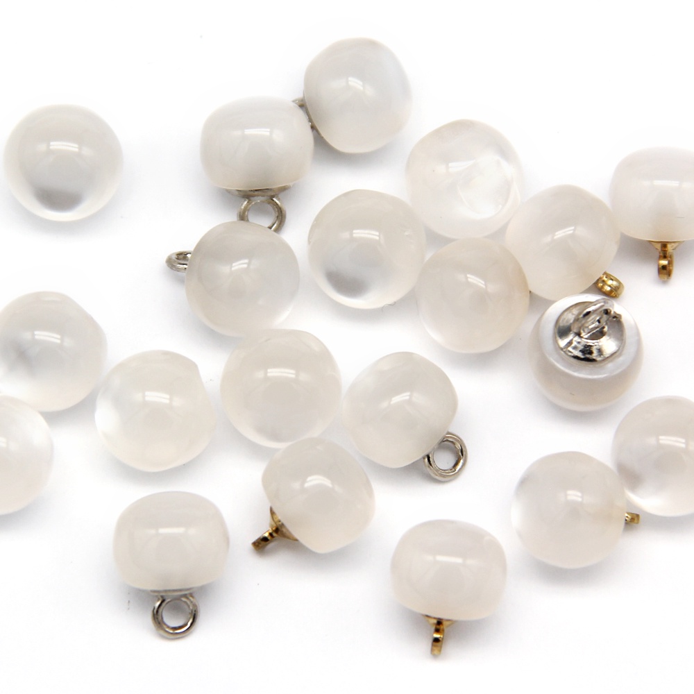 Set 50 Nút Kim Loại Trong Suốt Đính Hạt Giả Ngọc Trai Chất Lượng Cao Dùng May Quần Áo DIY