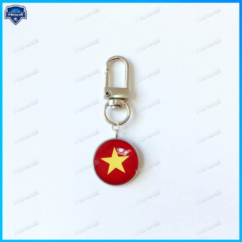 Móc Khóa Kim Loại Hình Lá Cờ Các Nước