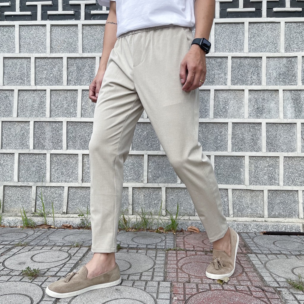 Quần âu Nam GATE6 form regular, quần ống đứng công sở dáng cropped thun lưng co giãn - Dressy - #G0012