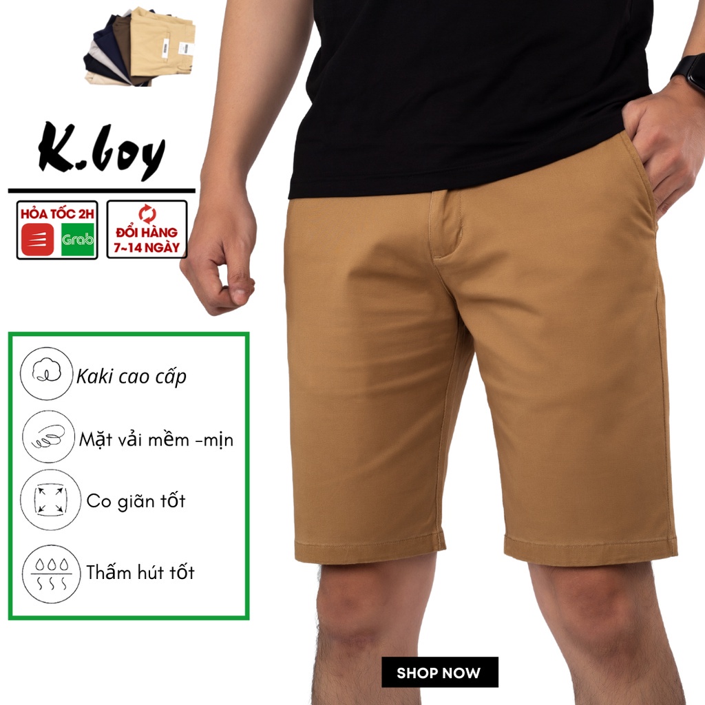 ☇Quần Short Nam Kaki Kboy Shop đùi ngắn trơn đẹp, big size basic dễ phối đồ - Q01