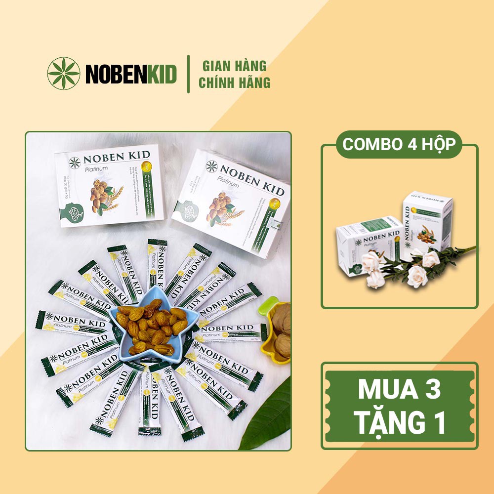 Cốm bổ não trẻ em noben kid giúp bổ sung DHA cho trí não của bé. [COMBO 4 HỘP SIÊU TIẾT KIỆM]