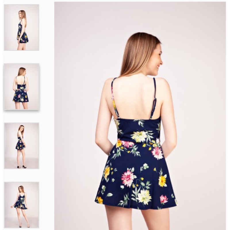 Đầm jumpsuit hoa xanh F21 hàng vnxk