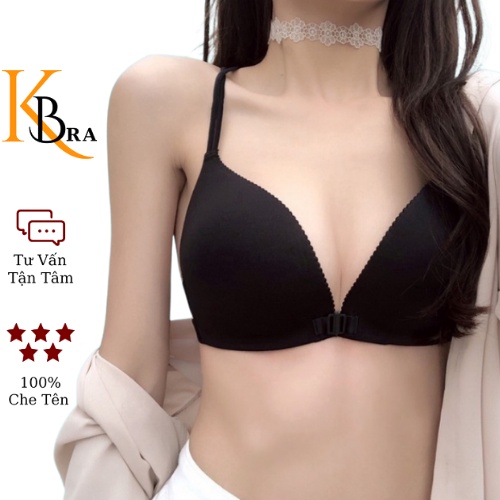 Áo ngực su đệm mỏng cài trước đan dây chéo siêu xinh KBRA 810