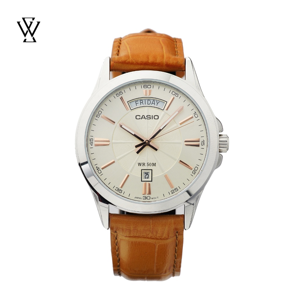 Đồng Hồ Quartz Nam Casio WATCHSTORE MTP-1381L-9AVDF Thiết Kế Mặt Kính Khoáng 40mm, Dây Da Và Vỏ Thép Không Gỉ