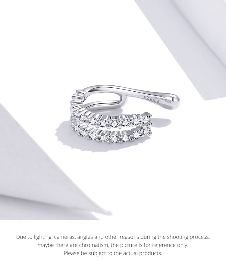 BAMOER 1 Bông Tai bạc 925 Đính Đá Sang Trọng SCE904