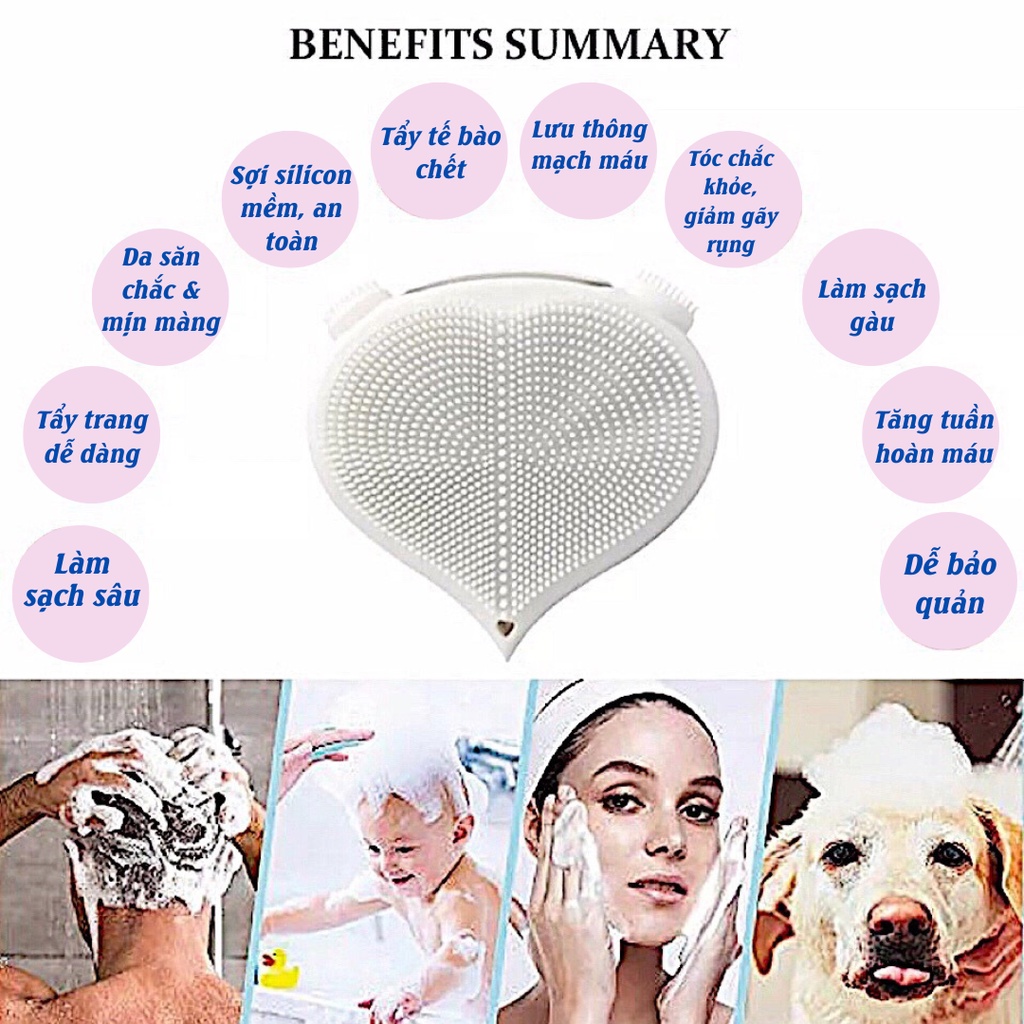 Máy rửa mặt kết hợp lược gội massage đầu MIANZ - BH 6 tháng