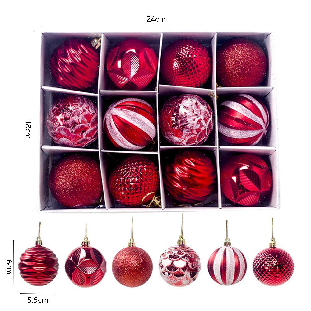 Set 12 Quả Châu 6cm 12 Trái Châu Trang Trí Cây Thông Giáng Sinh Năm Mới