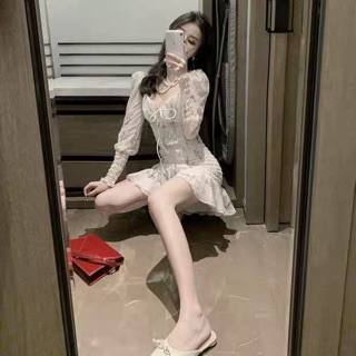 (Order) VÁY HOA ÔM BODY TAY BỒNG