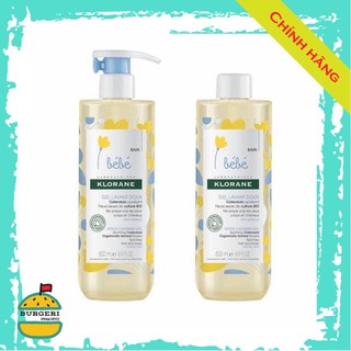 Combo 2 chai sữa tắm gội Bébé Klorane 500ml của Pháp cho bé sơ sinh
