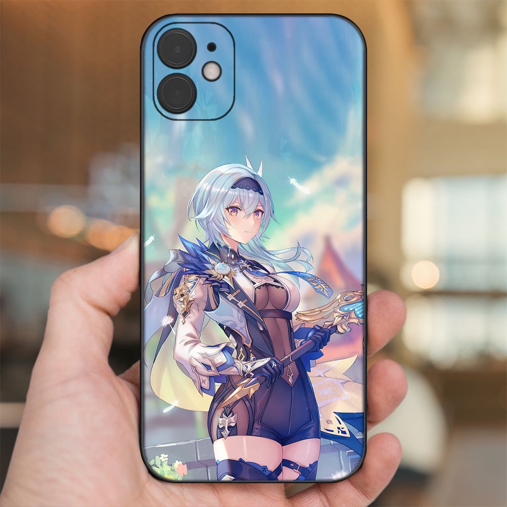 Ốp lưng iPhone 11 dẻo đen cạnh vuông in hình Eula Genshin Impact