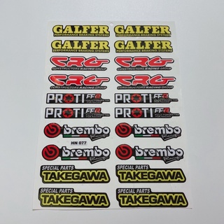 Decal tem dập nổi tổng hợp chữ Takegawa CRG Galfer cao cấp dán xe máy, ô tô, mũ bảo hiểm chống thấm nước, chống bay màu