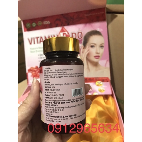 Viên uống Vitamin E đỏ bổ sung dưỡng chất cho cơ thể giúp da sáng đẹp ngăn nám sạm da hiệu quả an toàn chính hãng 60v