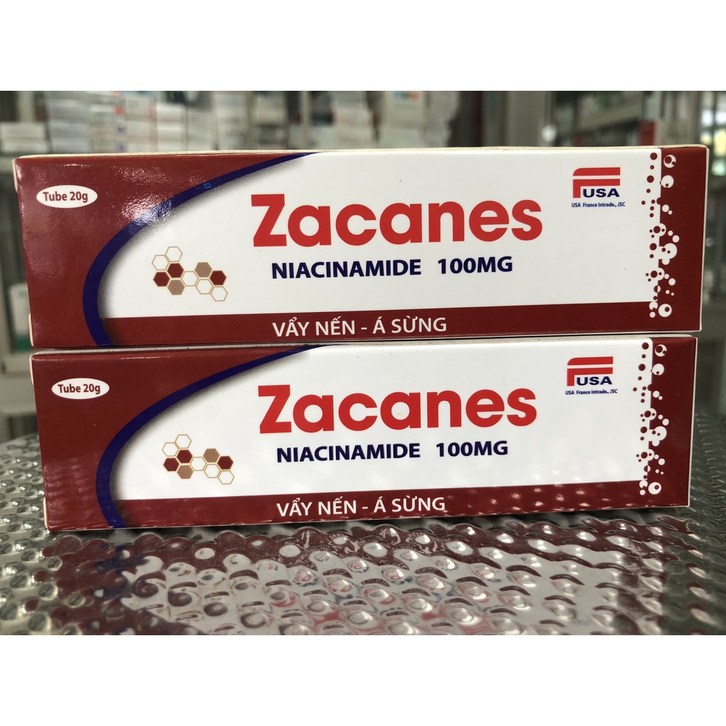 Kem giảm vẩy nến, á sừng, tổ đỉa Zacanes từ chất Niacinamide, có thêm nano bạc, kẽm Oxyd và Vitamin E tuýp 20g