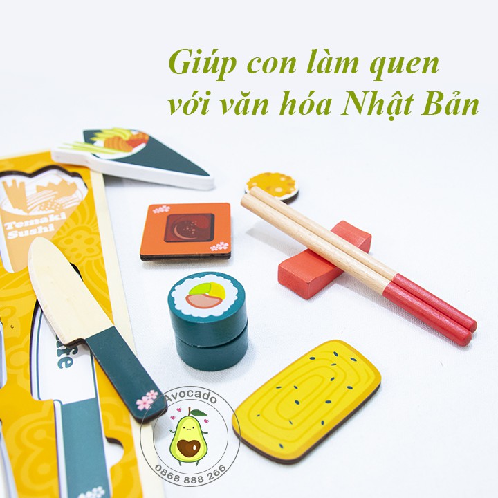 Bộ đồ chơi nấu ăn Sushi Nhật Bản bằng gỗ cao cấp