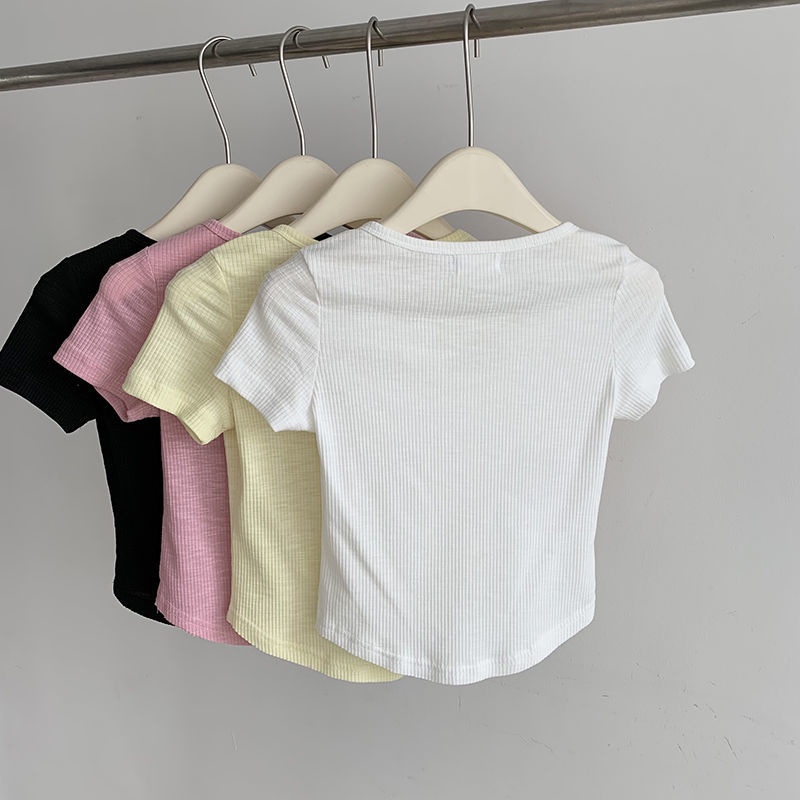 Áo Thun Tay Ngắn Cổ Chữ V Thời Trang Mùa Hè Dành Cho Nữ