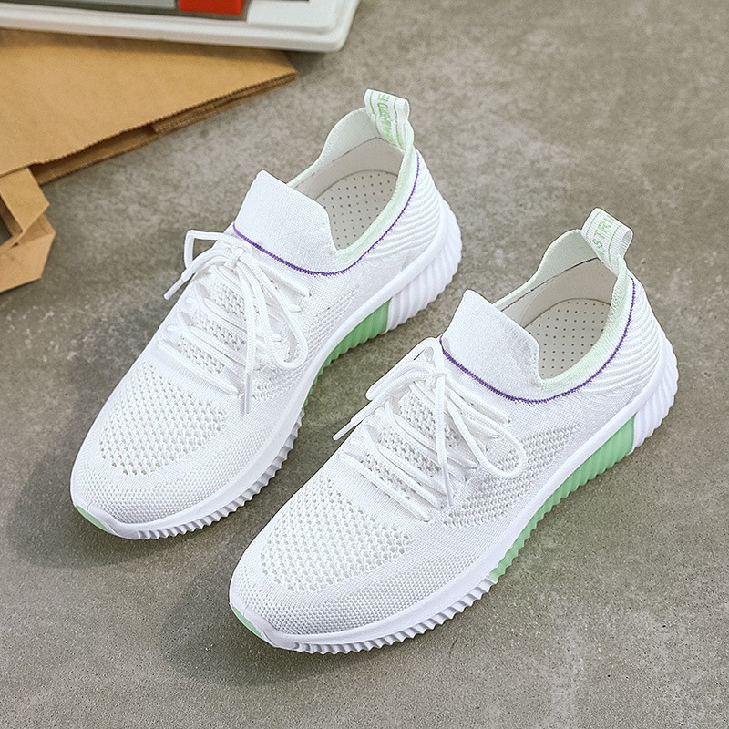 Giày Thể Thao Nữ Trắng Sneaker Dễ Thương Mắt Lưới Cao Cấp Phong Cách Sporty Cá Tính Thích Hợp Đi Học Công Sở Du Lịch