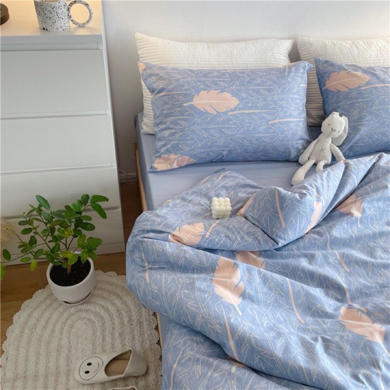 Bộ Chăn Ga Gối ❤️ Cotton living 100% cao cấp đủ size đệm ga giường họa tiết đáng yêu phong cách Hàn Quốc chính hãng