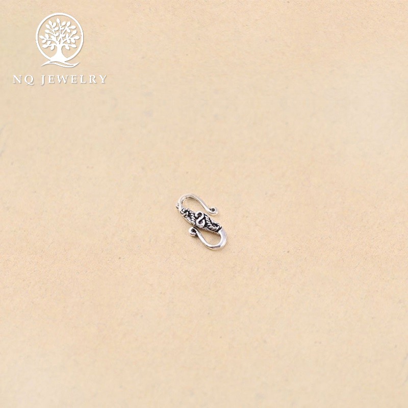 Combo 5 charm bạc móc khóa tròn kết vòng tay, dây chuỗi 6*12mm - NQ Jewelry