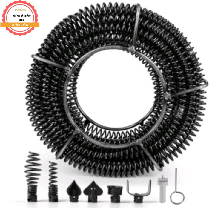 Dây thông tắc cống lò xo phi 16 Thép Đen chống rỉ sét ( lò xo thông tắc cống LOẠI 15M )