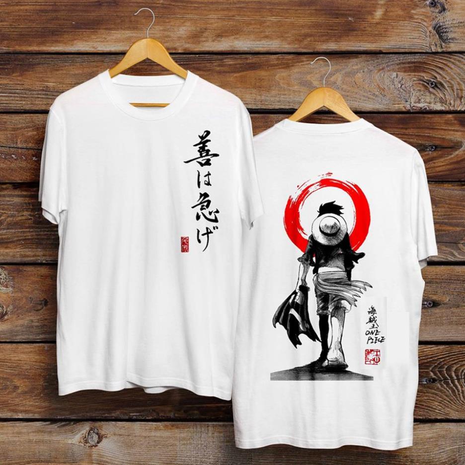 Áo Thun Unisex Luffy One Piece Siêu Độc | Áo Phông Hải Tặc Monkey Luffy Mũ Rơm Thư Pháp Đẹp OP77 !