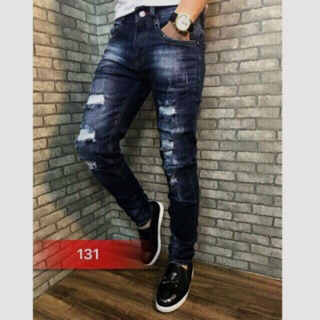 Quần bò jean rách wash 131