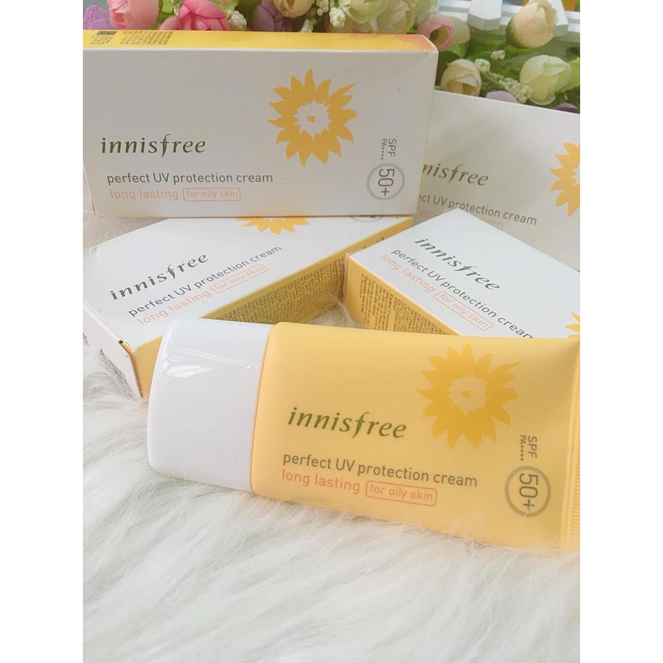Kem Chống Nắng Perfect Uv Protection Cream Long Lasting SPF50+/ PA+++ Innisfree (50ml) – For Dry Skin