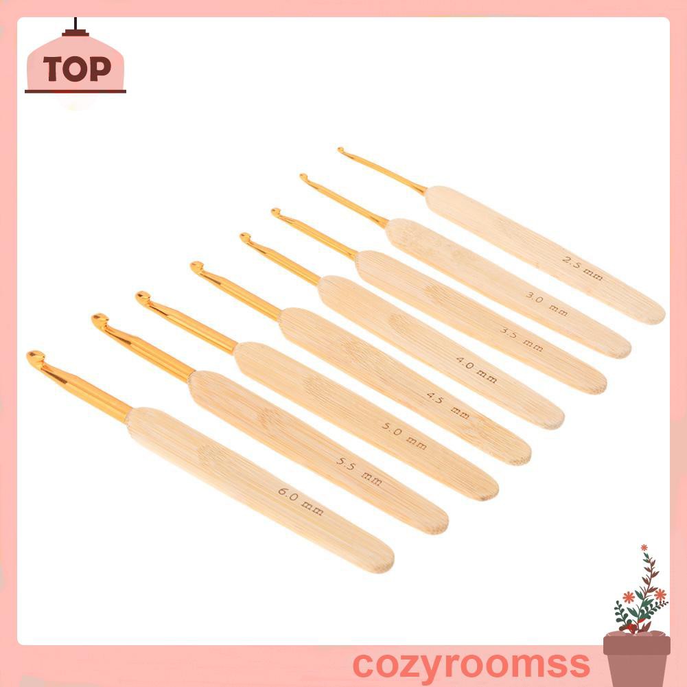 Bộ 8 Dụng Cụ Đan Móc Len Chất Liệu Tre Và Nhôm