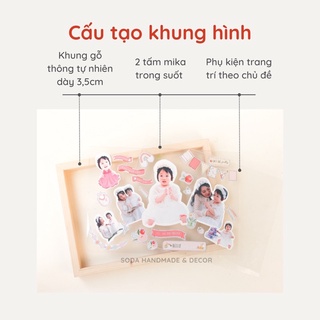 (Ảnh thật kèm Clip) Khung ảnh/Khung gỗ trong suốt