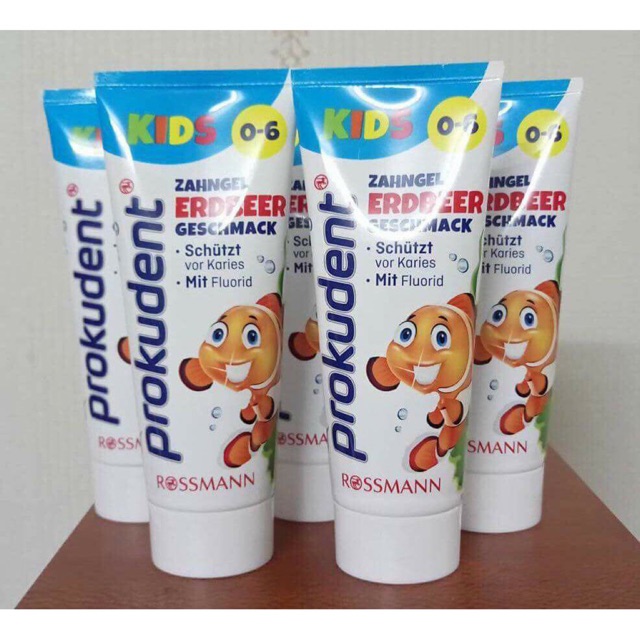 KEM ĐÁNH RĂNG Prokudent Bé nuốt được vị dâu cho trẻ em từ 0 – 6 tuổi / 75ml