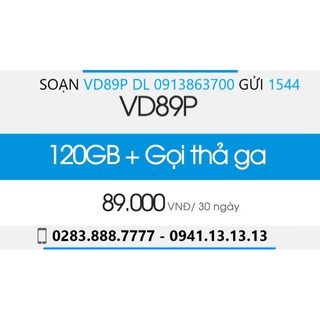 Sim 4G 5G Vinaphone VD89 - VD149 - D60G - D500 - U1500 1 năm không nạp tiền