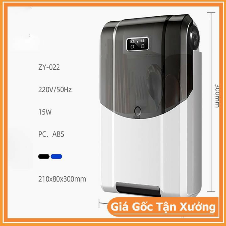 Hộp đựng đũa muỗng khử khuẩn gắn tường - kệ đựng đũa muỗng thông minh có chức năng khử khuẩn - Giá cắm đũa