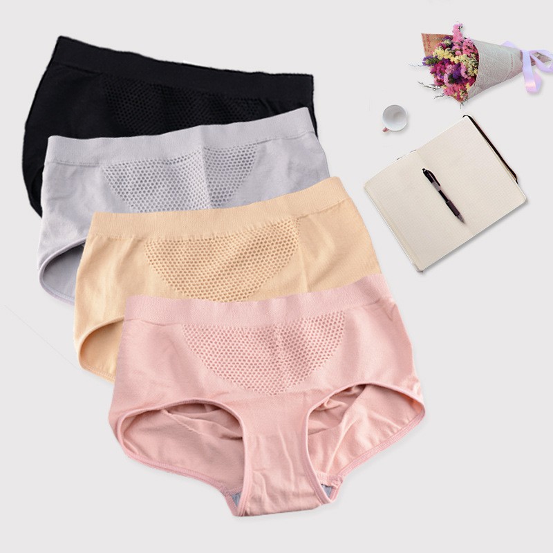 Quần lót cotton không đường may lưng cao phong cách Nhật Bản