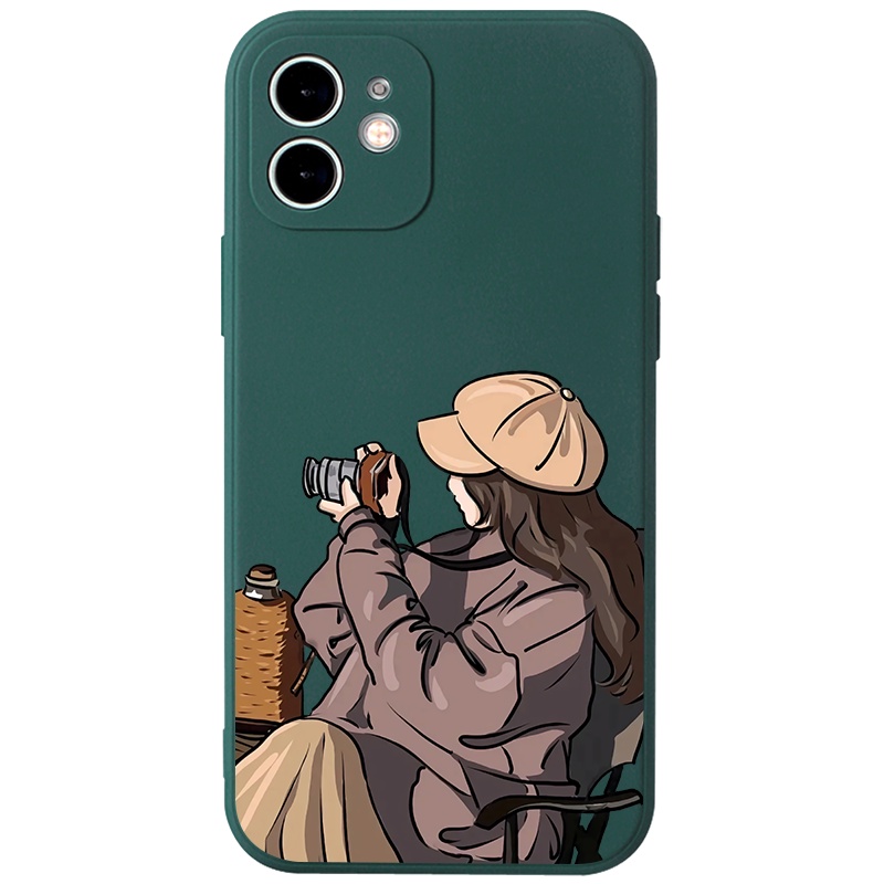 Ốp lưng JURSUE mềm hoạt hình cặp đôi dễ thương đẹp Cho iPhone 14 13 12 11 Pro Max SE 2020 X XR XS 8 7 ip 6S 6 Plus Y2259