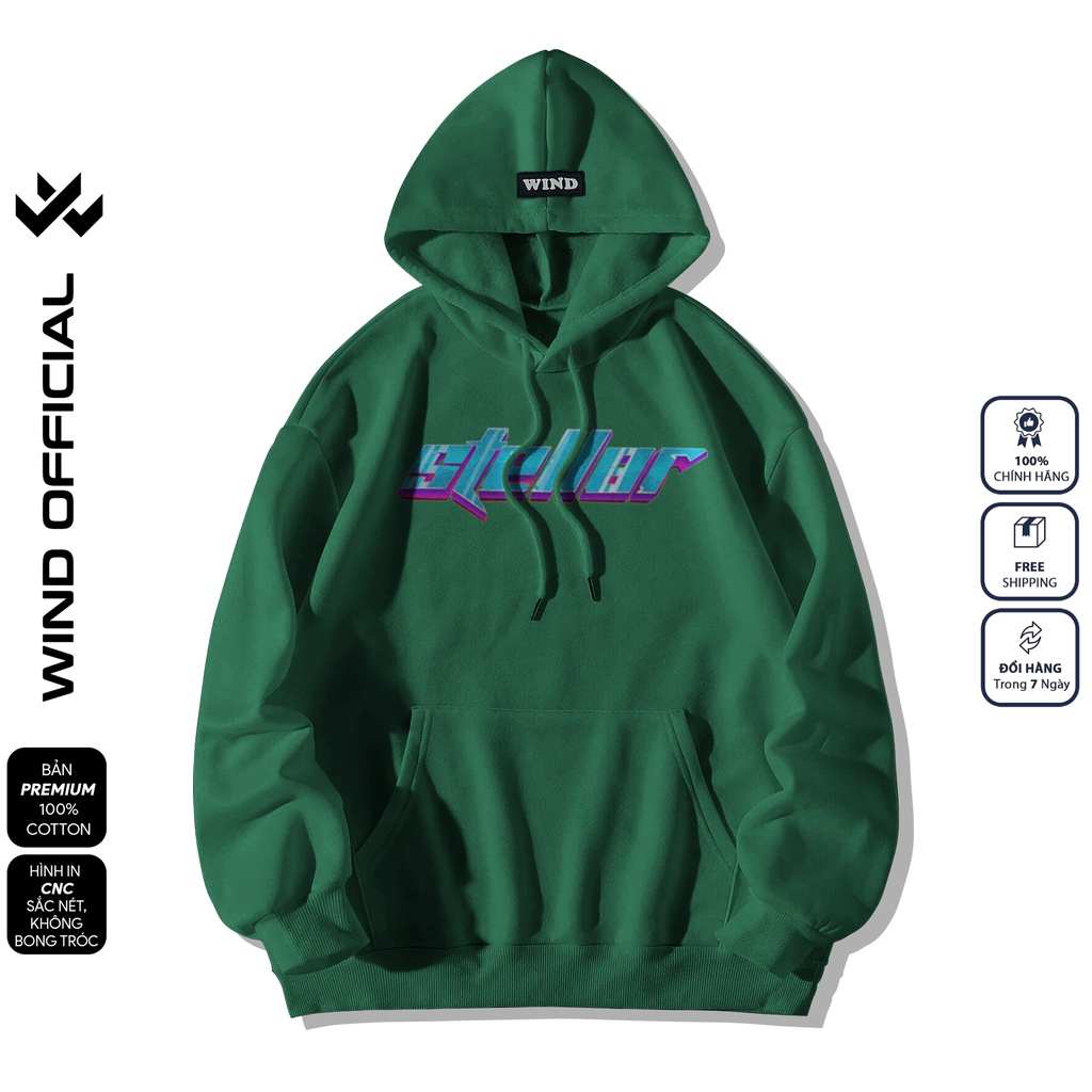 Áo hoodie unisex form rộng WIND STELLAR bản Premium nỉ ngoại nam nữ oversize ulzzang