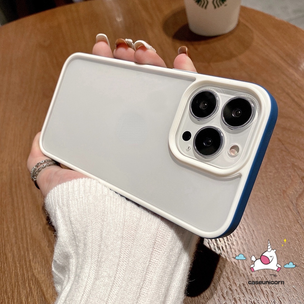 Ốp Điện Thoại Acrylic Cứng Khung Vuông Chống Sốc Sang Trọng Cho IPhone 11 14 13 12 Pro max 11pro max 14pro 13pro max