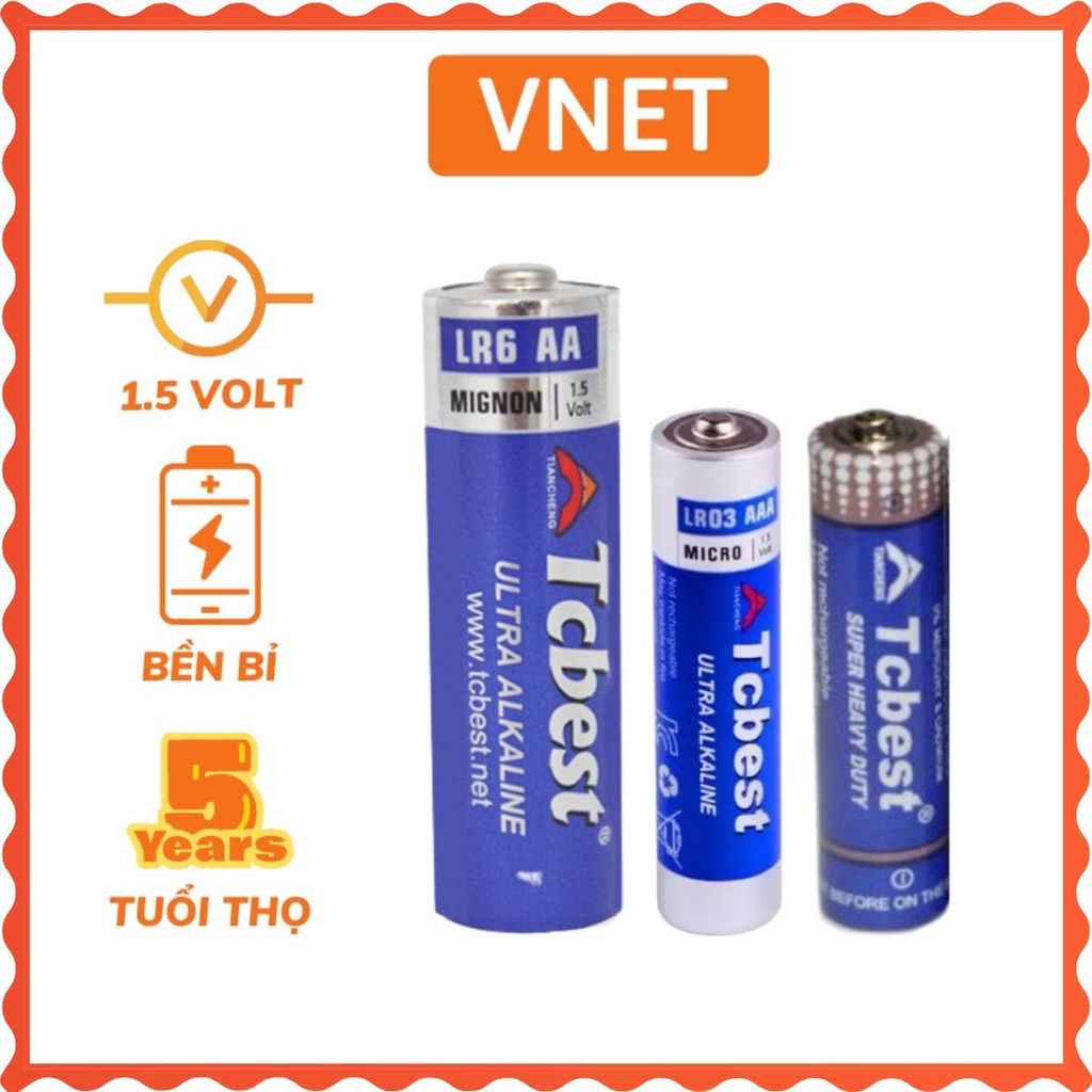 Pin AA/ AAA Tcbest Pin tiểu điện thế 1.5V cho phím chuột, điều khiển, đồ chơi...tuổi thọ cao sử dụng cực lâu VNET - Pin