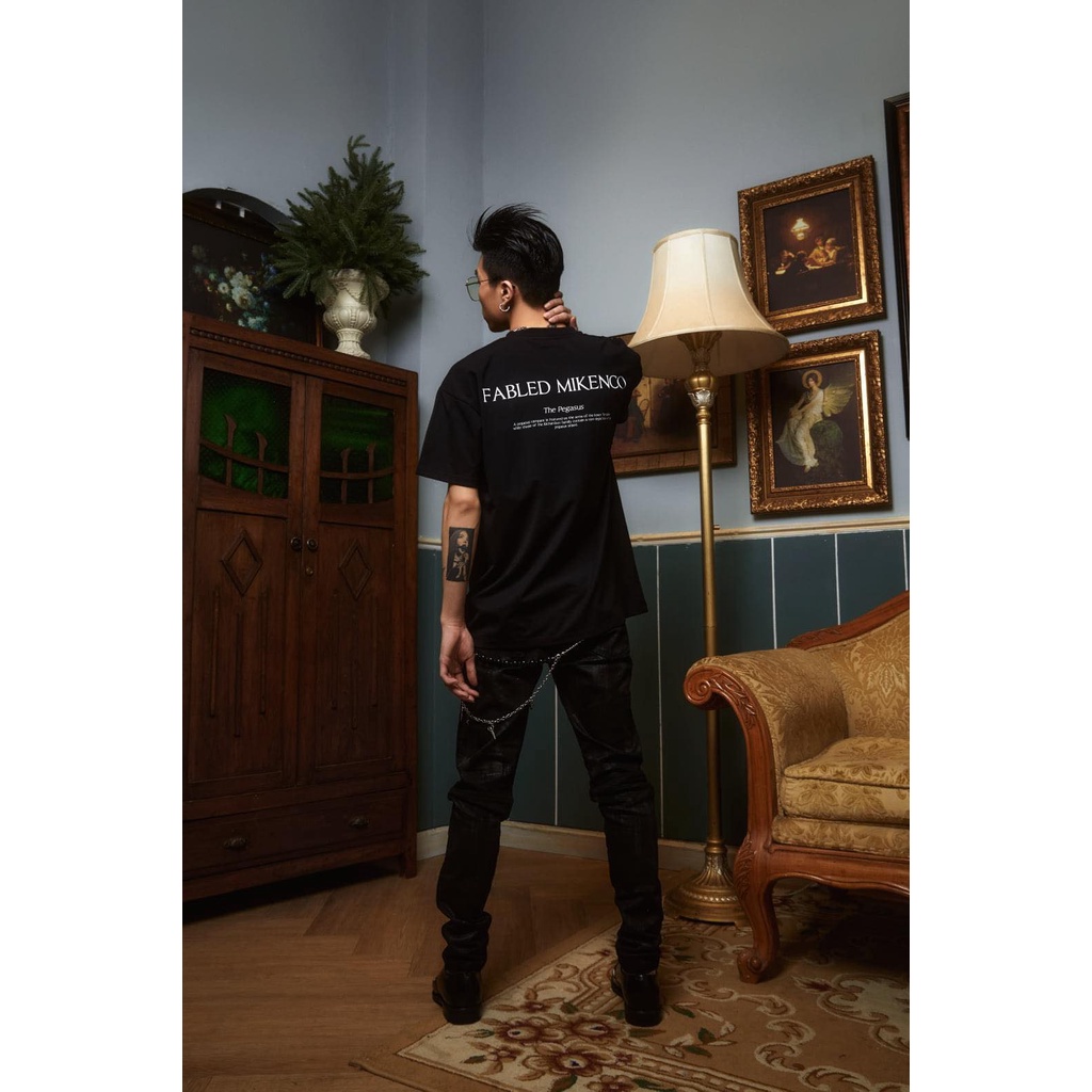 Áo phông ngắn tay unisex PEGASUS black