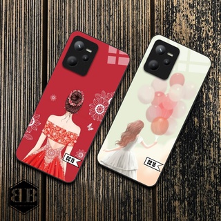 Ốp lưng kính cường lực Realme C35 công chúa