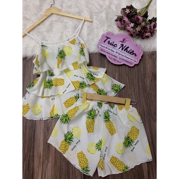 ĐỒ BỘ NGỦ TRÁI THƠM HOA LÁ TẦNG XINH XINH | BigBuy360 - bigbuy360.vn