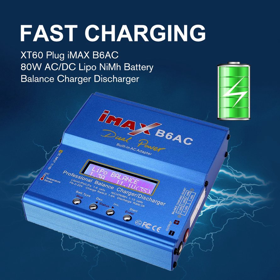 [IMAX B6AC fullbox]  Bộ Sạc Xả Pin Đa Năng Thông Minh IMAX B6AC 80W - Chuyên dùng cho  PIN LiIon LafPeLy LiFe NiCd NiMH