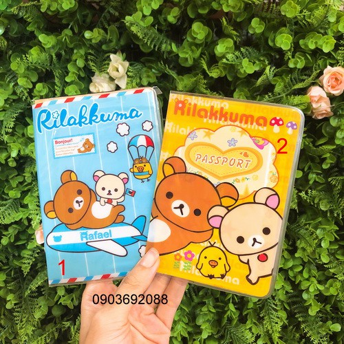 Bao bọc hộ chiếu/ passport Plastis dẻo Gấu Rilakkuma