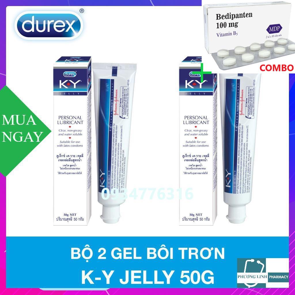 Combo Bedipanten 100mg +  Gel Bôi Trơn Durex Ky Jelly 50g,  giúp tăng độ trơn, độ ẩm và sinh lý tự nhiên
