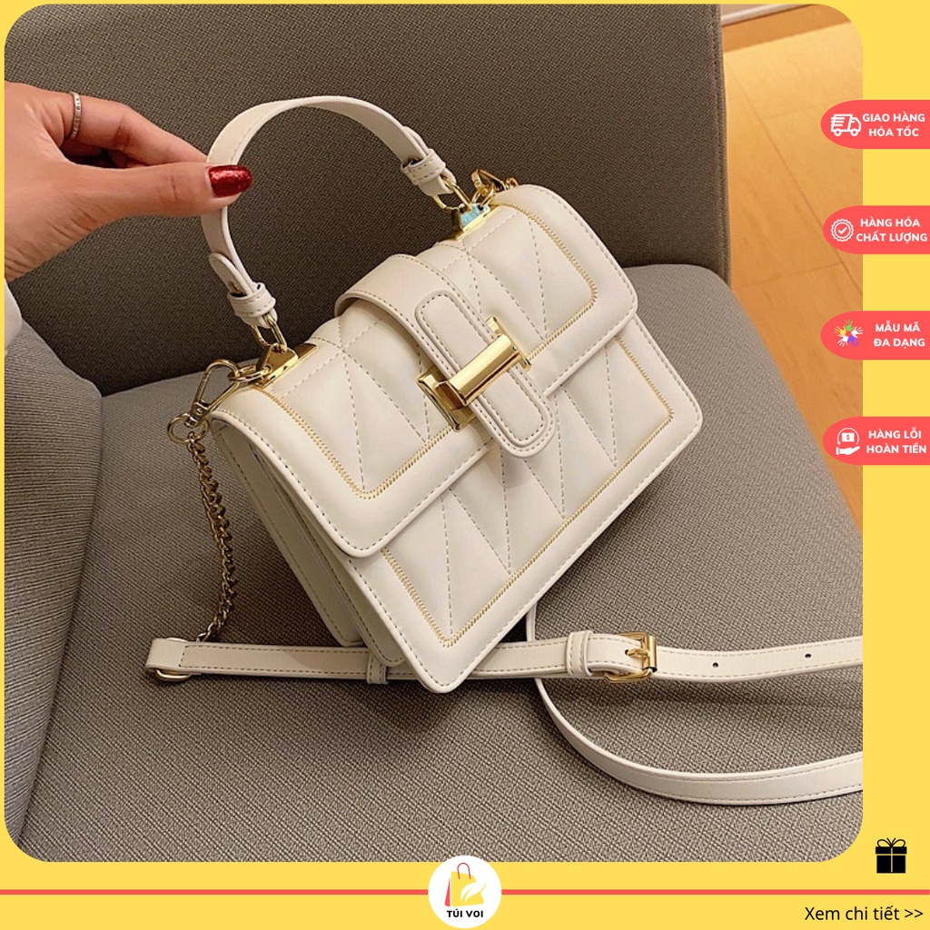 Túi xách nữ đeo chéo dáng vuông da mềm đi chơi phong cách Hàn Quốc sang chảnh lịch sự CV33