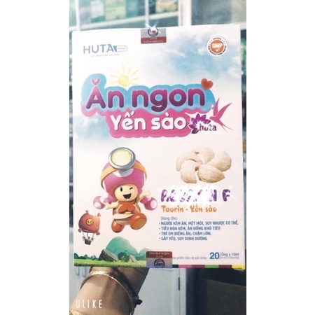 Siro yến sào HUTA giúp bé ăn ngon vị YẾN -Chứa 4 loại enzym tiêu hoá - Giảm trớ, nôn,  ngủ ngon 20 ống